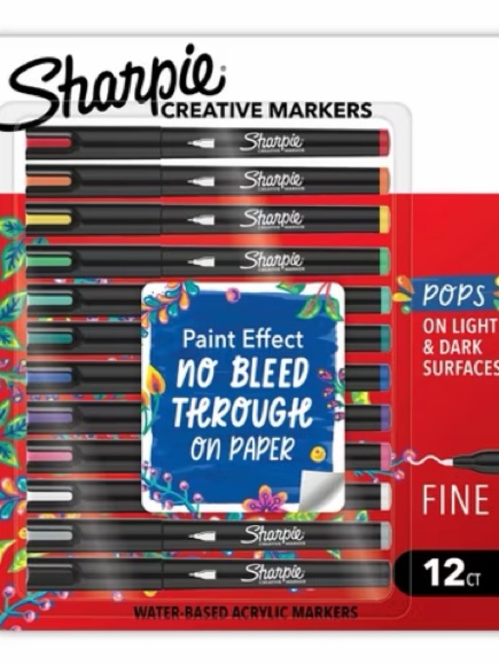 Fine Point Creative Markers - Assorted Colors (12 Count)